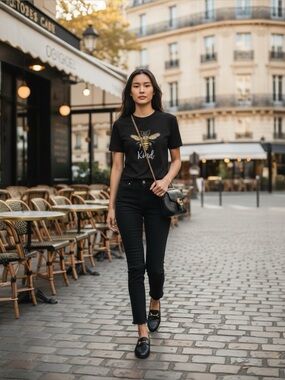 BEE KIND BLACK GOLD BEE TEE SIZE LARGE